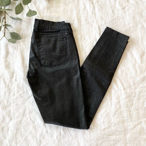 Lucky Brand Charlie Super Skinny Leather Look Waxed Jeans - Picture 4 of 10